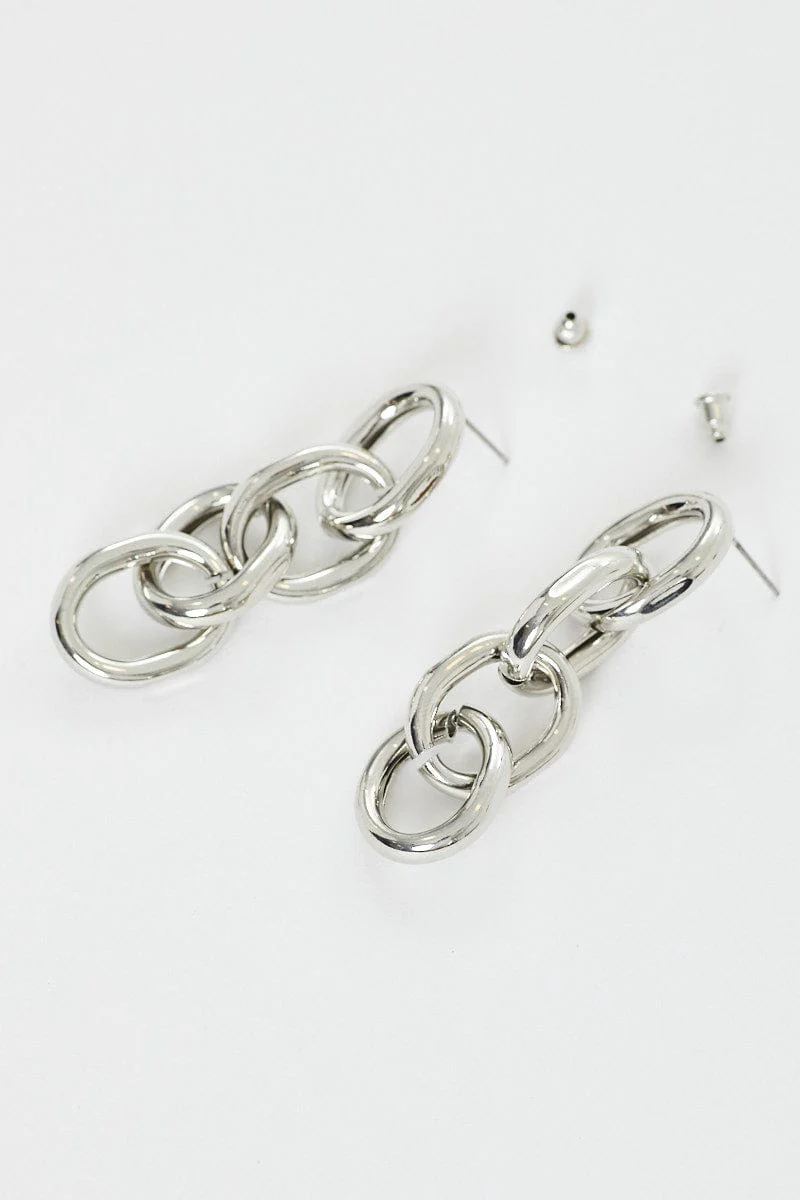 Metallic Circle Drop Earrings
