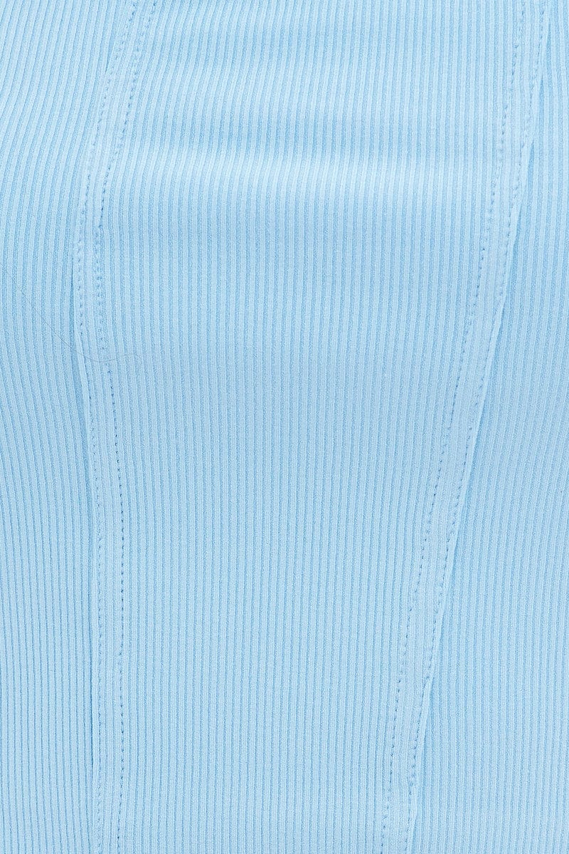 Blue Pinch Scarf Crop Top