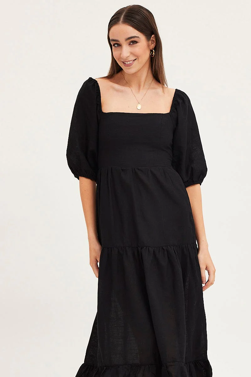 Black Maxi Dress Linen