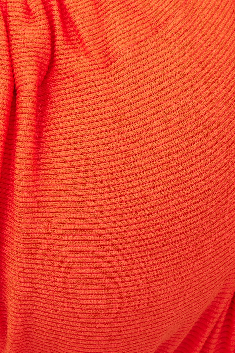 Orange Bralette Twist One Shoulder Seamless