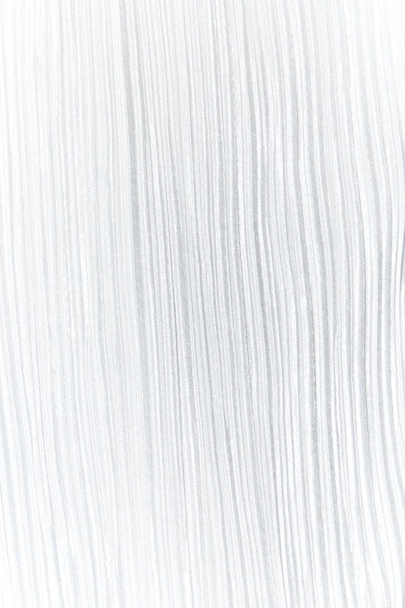 White Plisse Skirt Maxi High Rise
