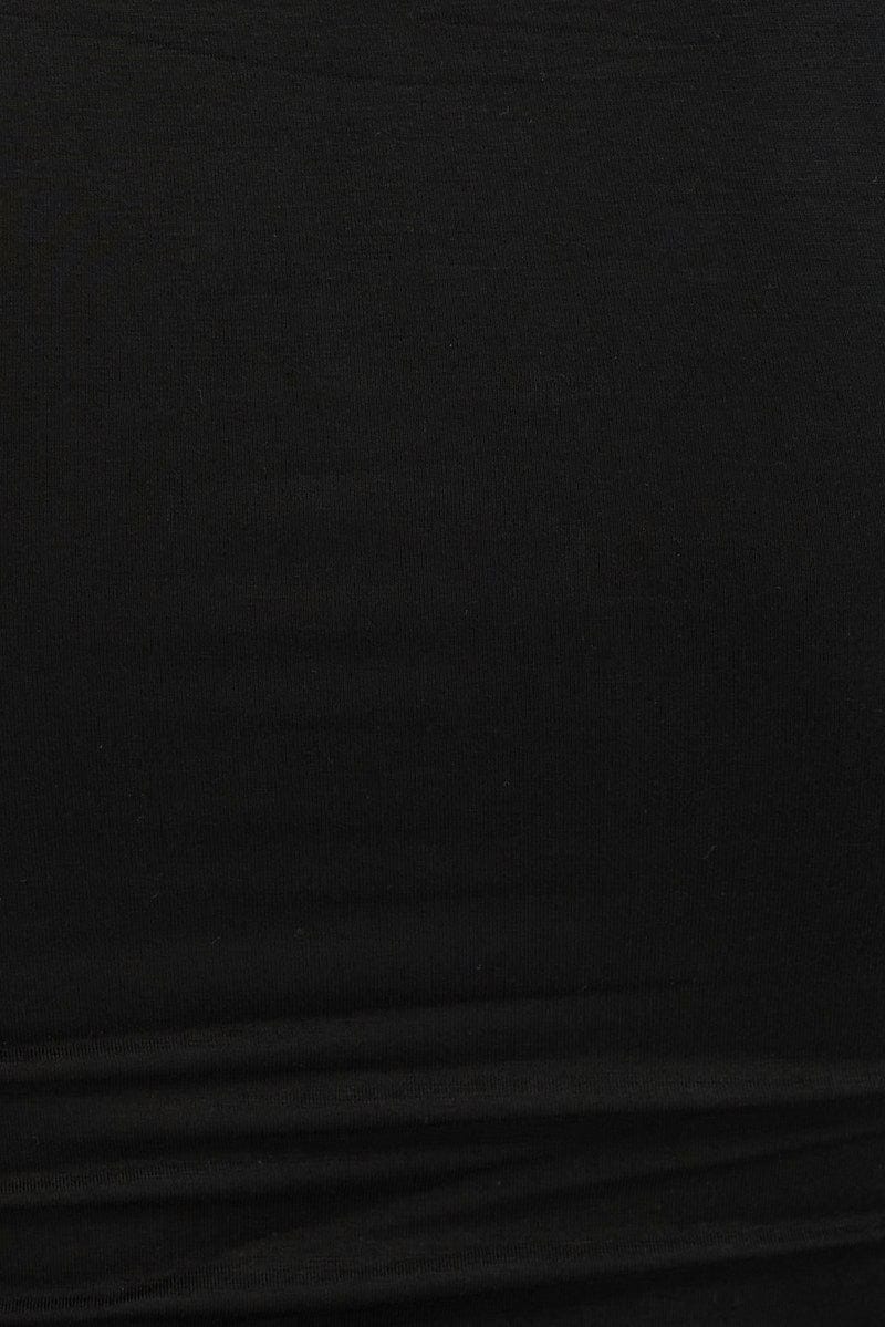 Black Top Long Sleeve Mock Neck Cold Shoulder Jersey