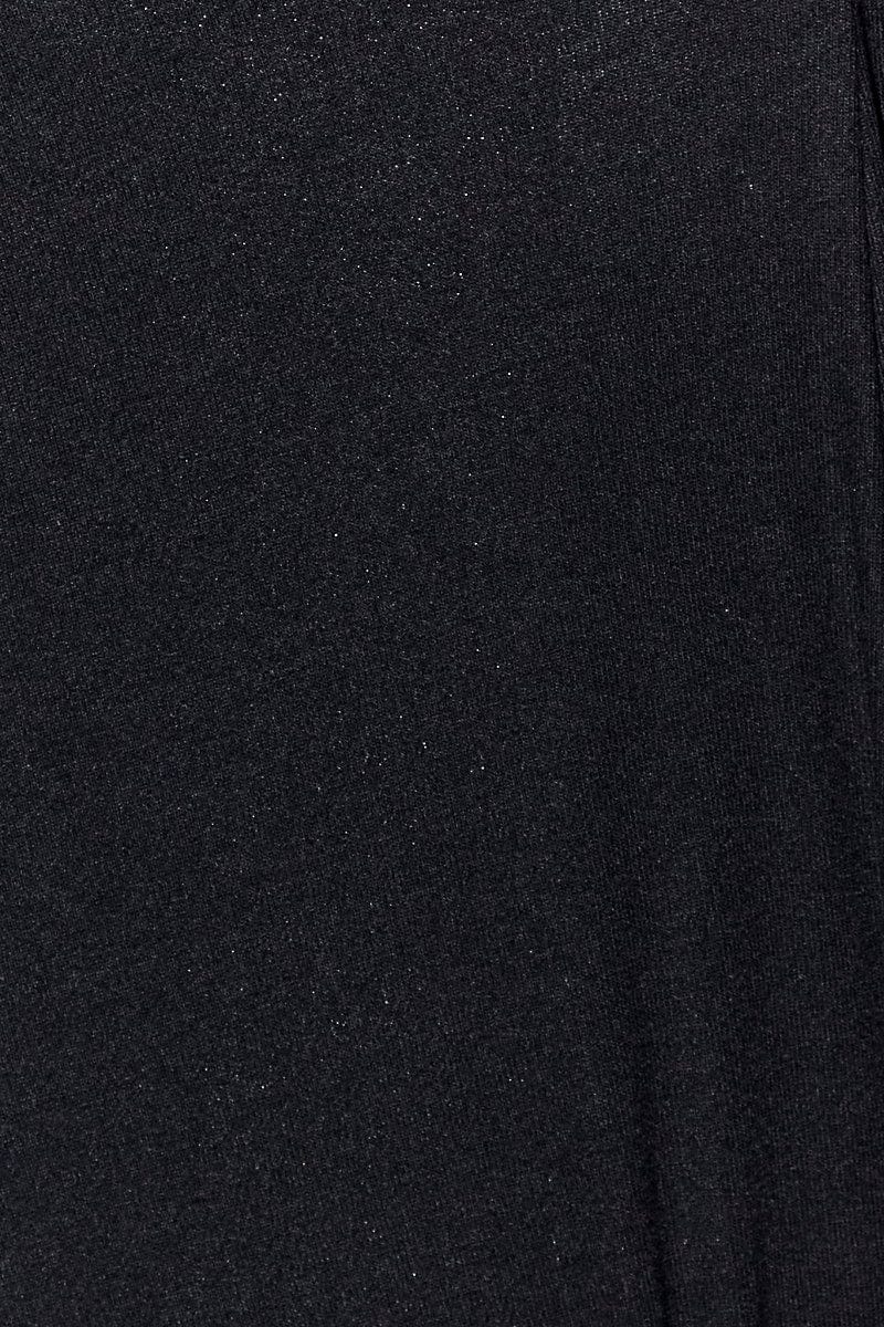 Black Ribbed Jersey Maxi Dress