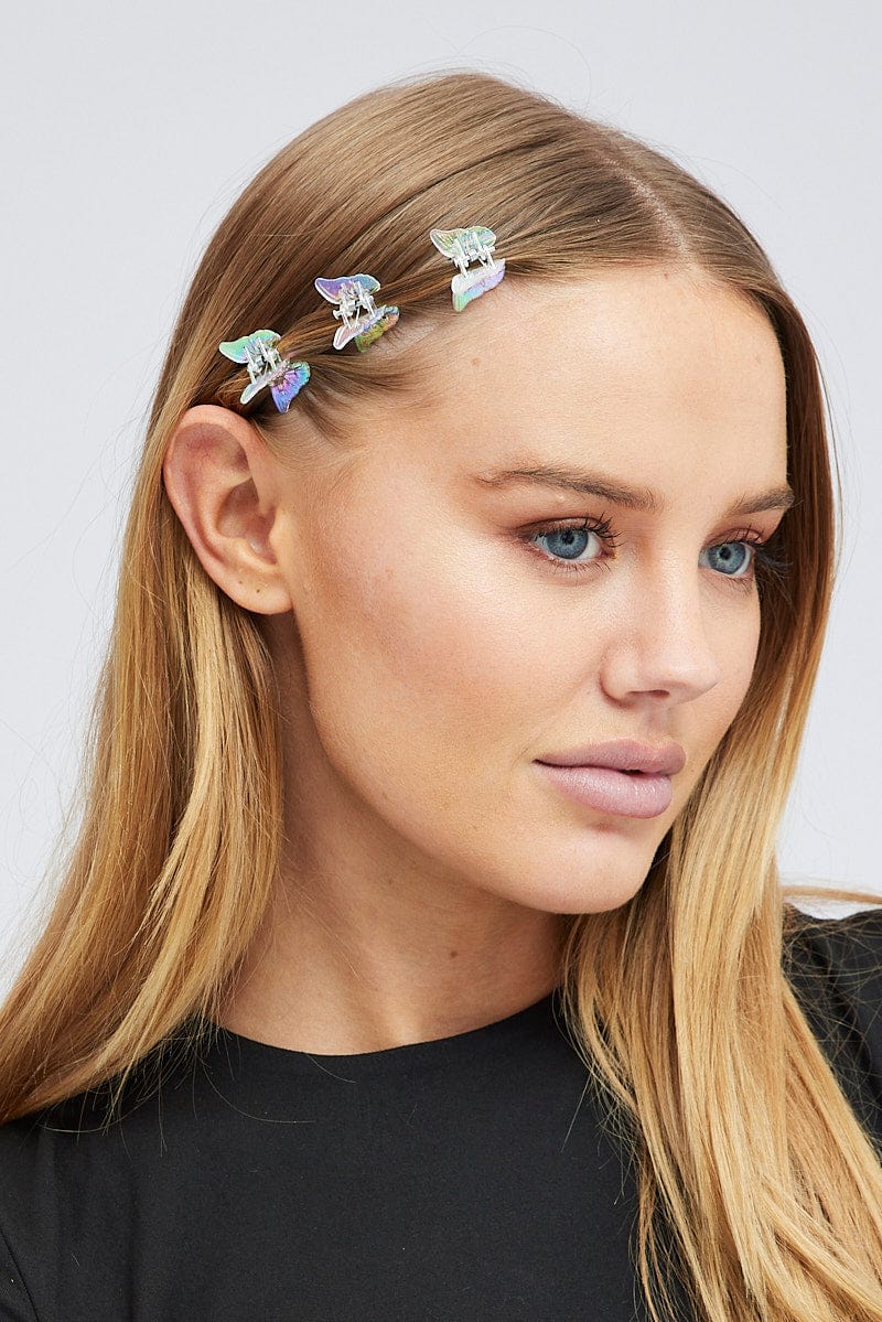 Metallic 9 Pack Mini Butterfly Claw Clips