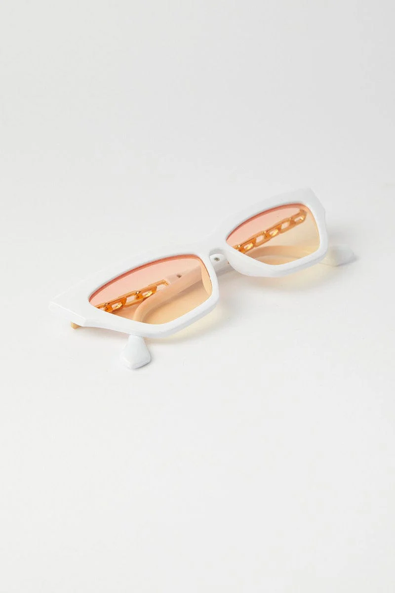 White Cat Eye Fashion Sunglasses