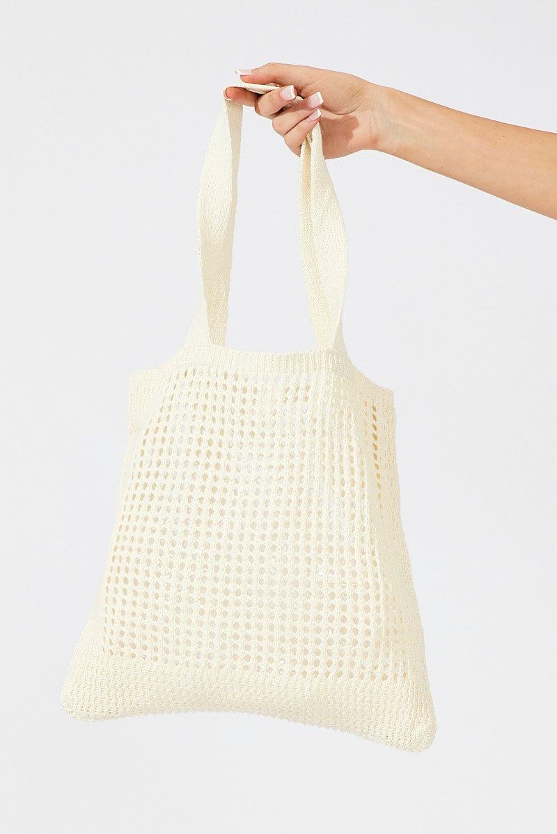 White Crochet Shopper Bag