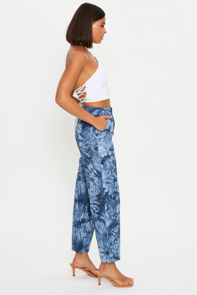 Multi Tie Dye Wide Leg Jean