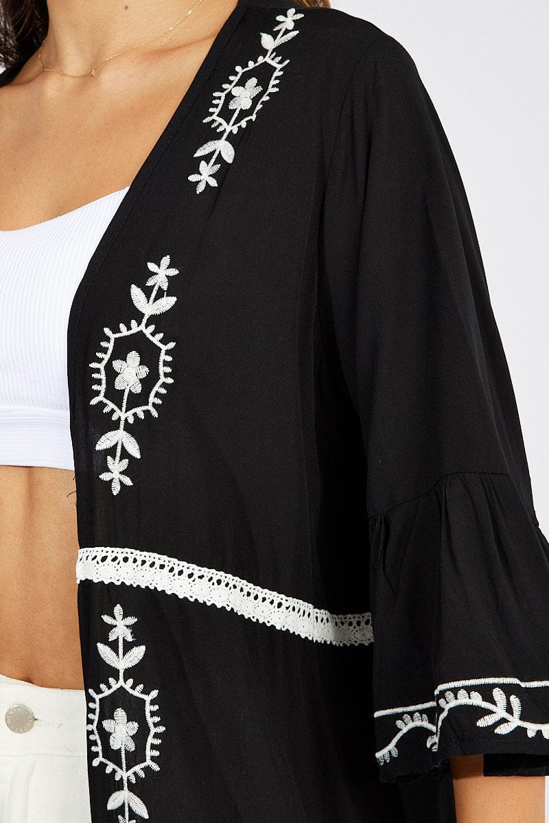 Black Kimono Half Sleeve