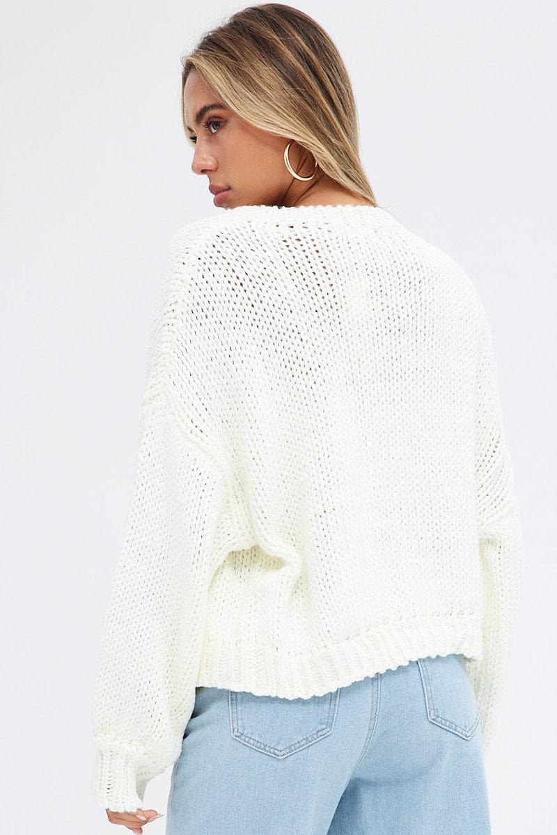 White Oversized Cardigan