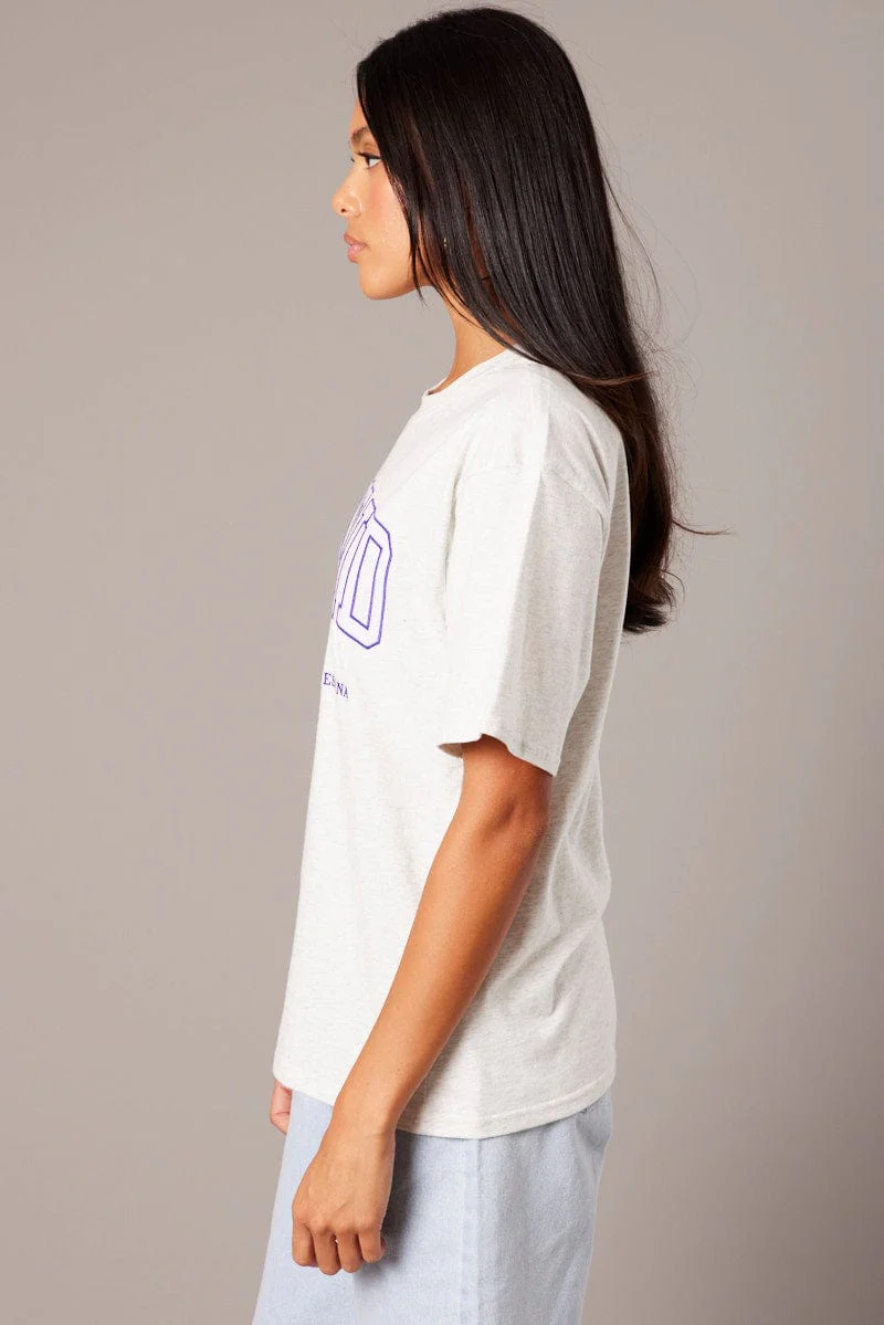 Grey Graphic Tee Short Sleeve