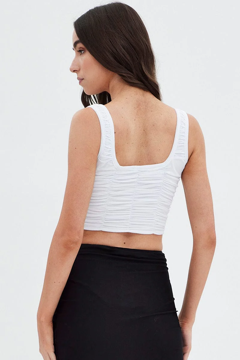 Black Ruched Midi Skirt