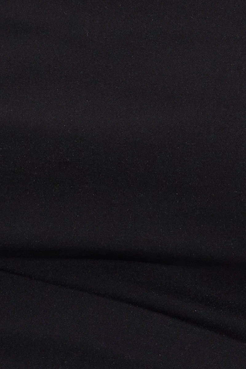 Black Designer Asymmetric Bandeau Crop Top