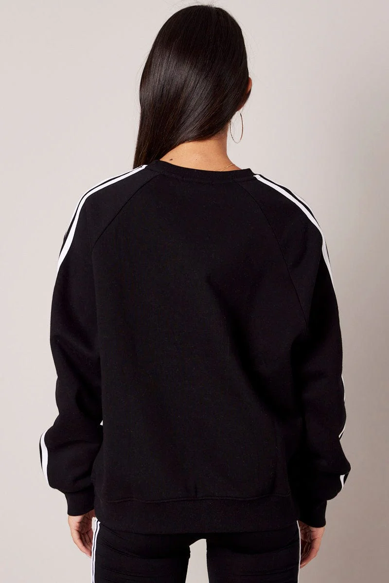 Black Graphic Sweater Long Sleeve