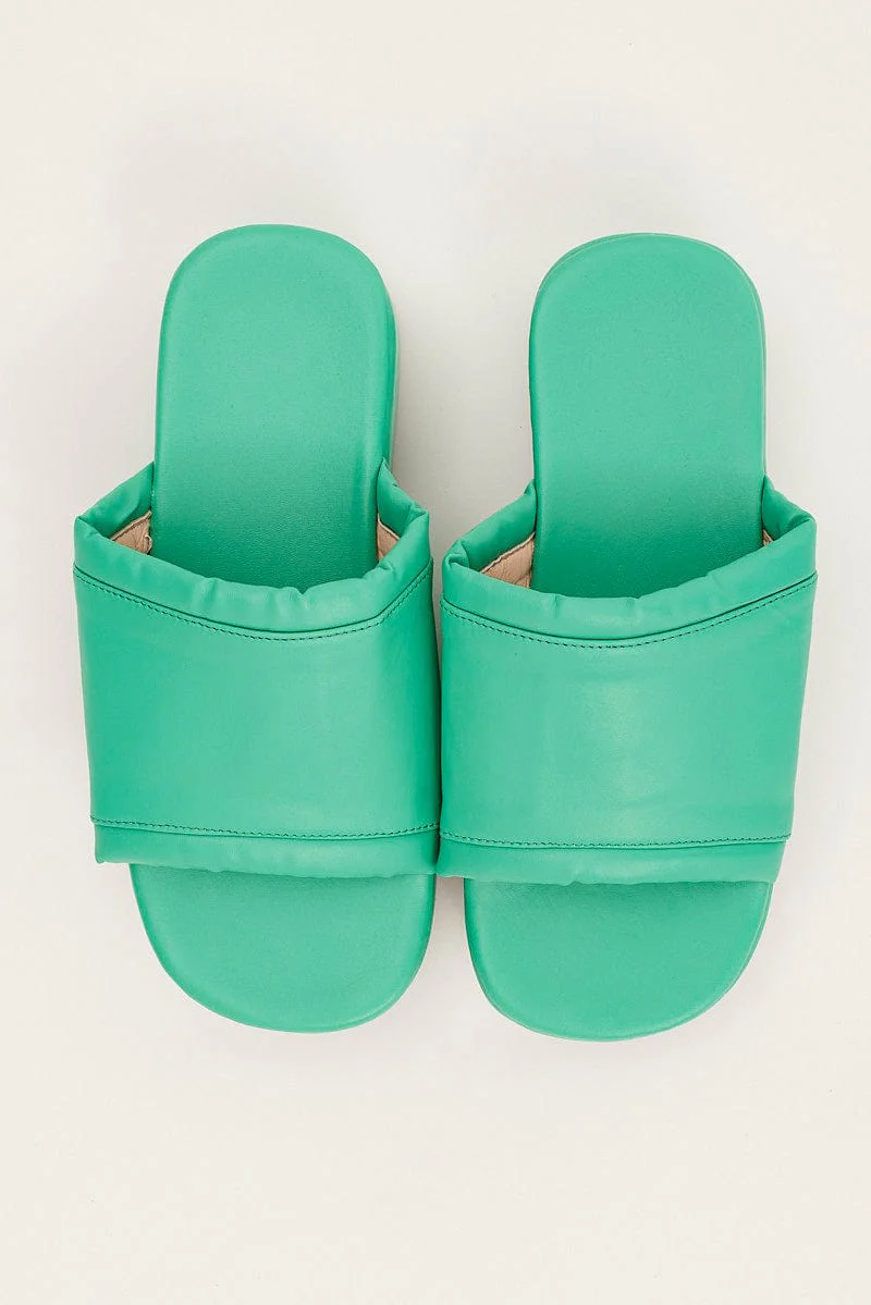 Green Flatform Sandals