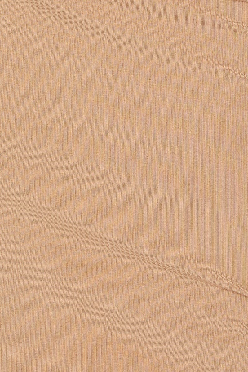 Beige Sleeveless Rib Jersey Midi Dress