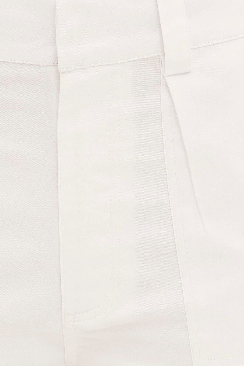 White Cargo Pants Mid Rise Carpenter