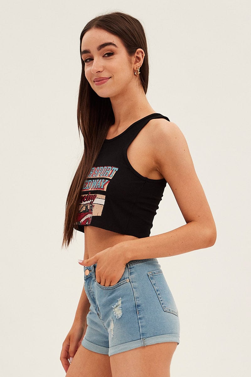 Blue Denim Shorts High Rise Skinny