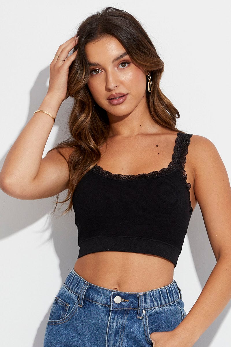 Black Bralette Top Seamless