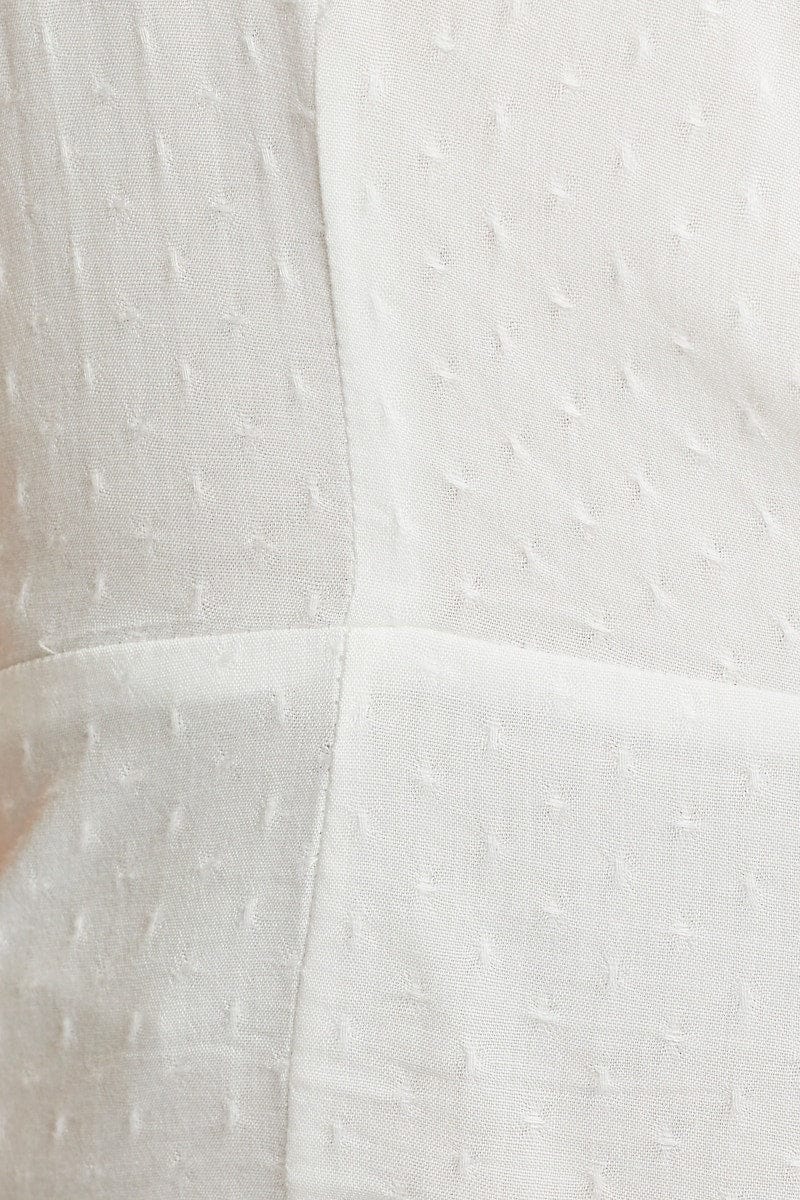 White Button Front Drawstring Cami