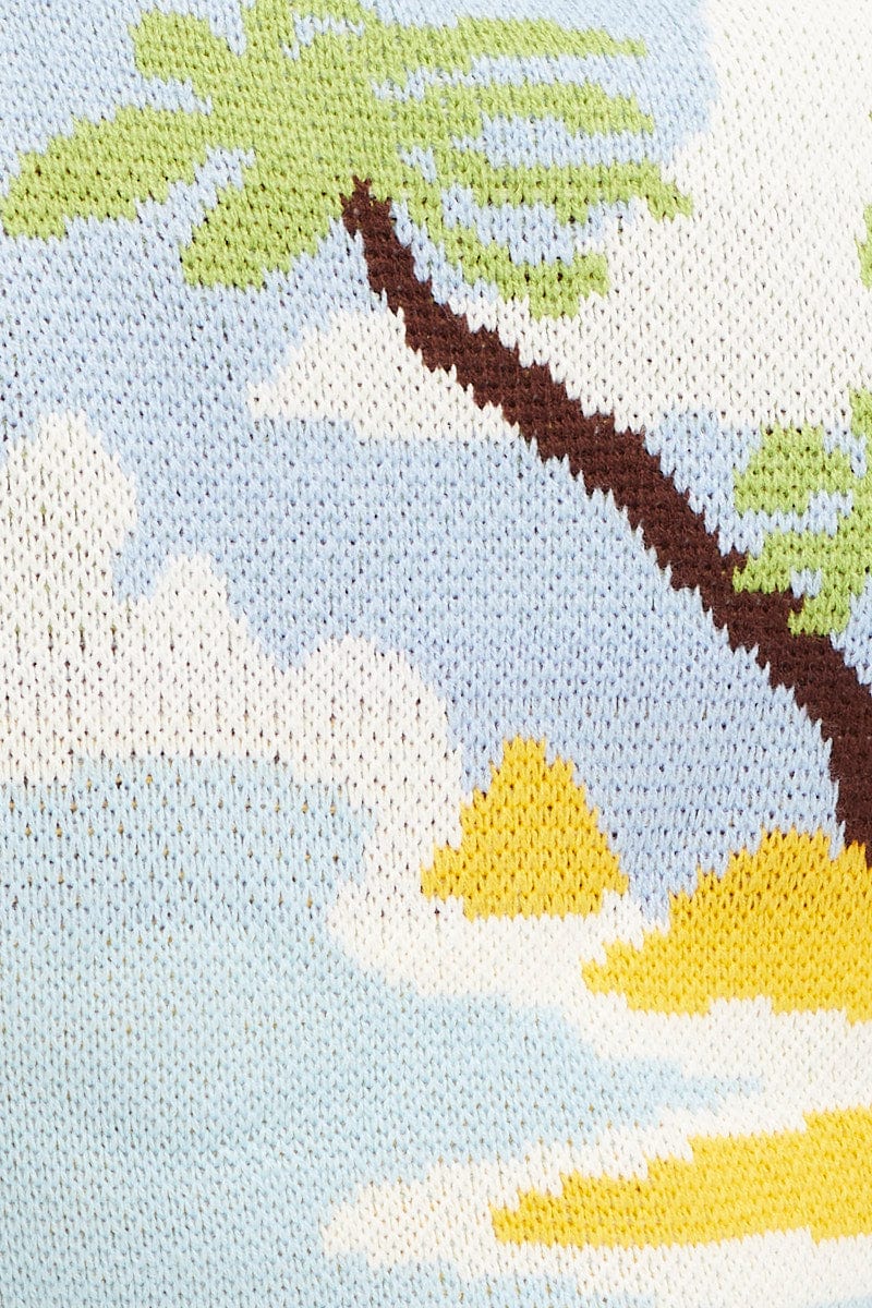 Multi Knit Cardigan Long Sleeve Collared