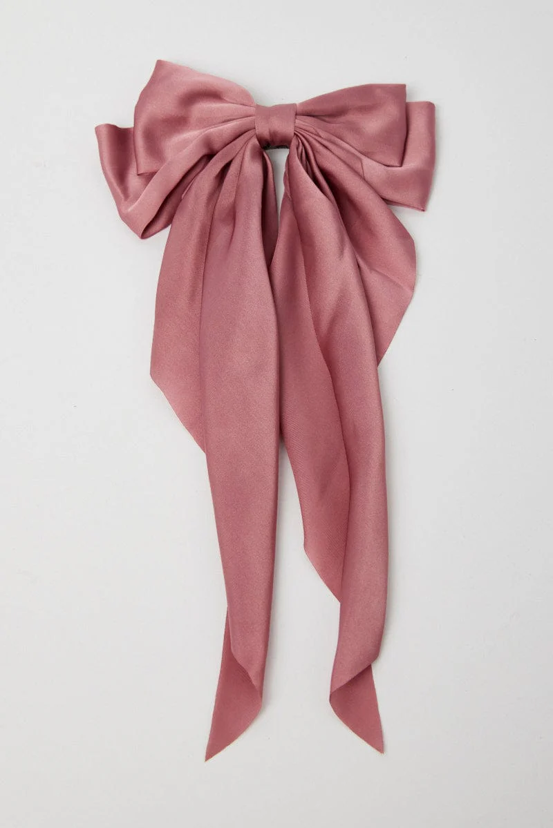 Pink Large Bow Hair Clip