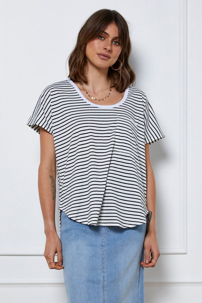 Stripe T Shirt Short Sleeve