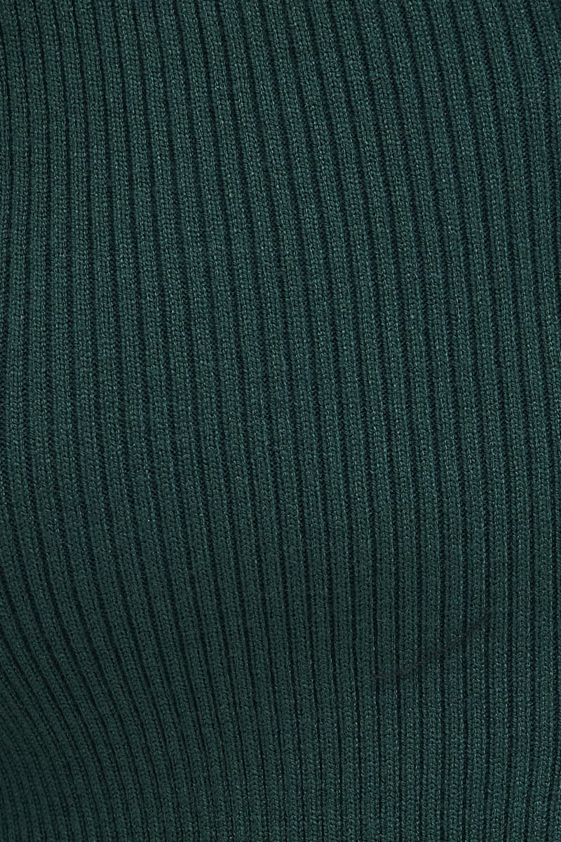 Green Knit Cardigan Zip up