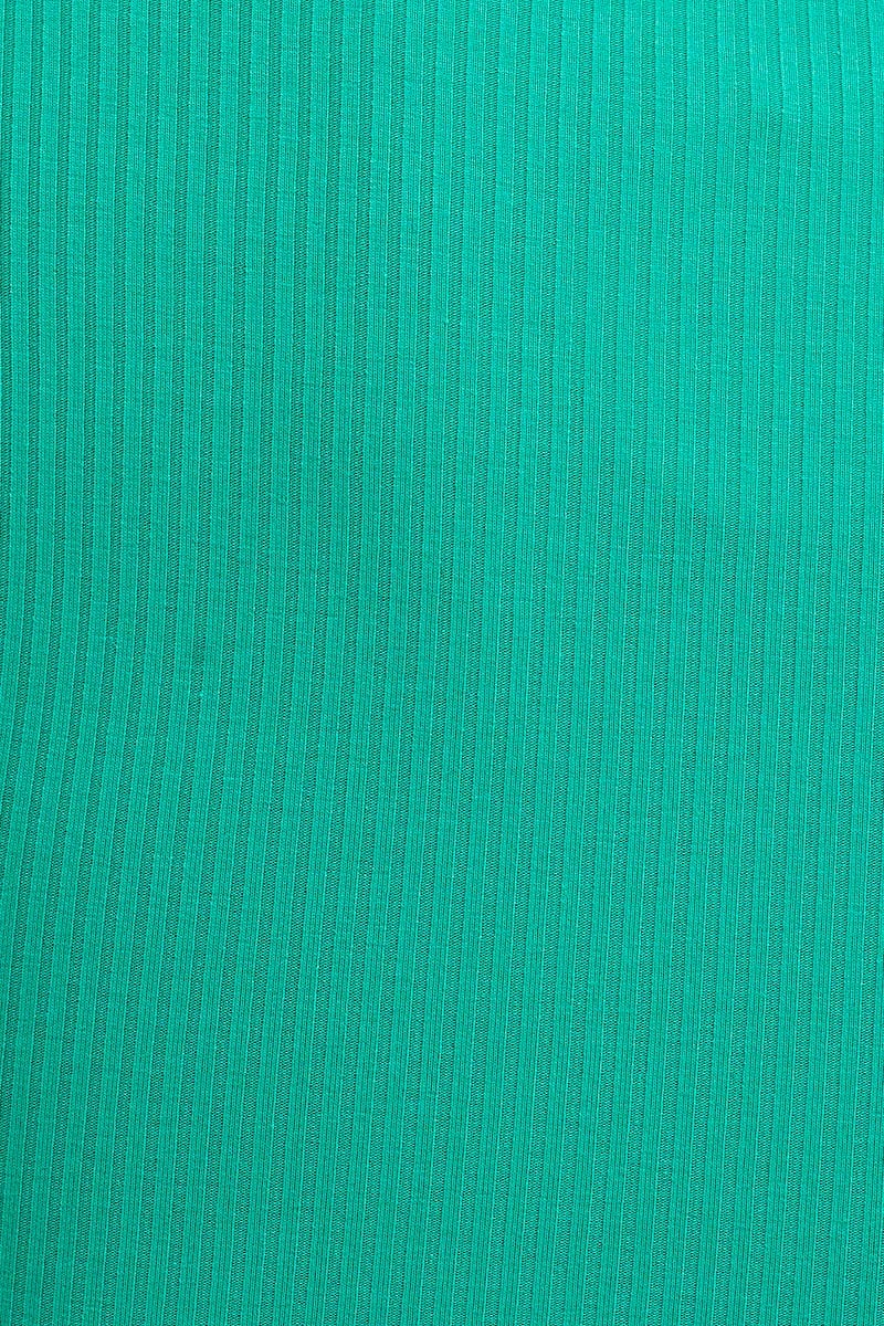 Green V Neck Lettuce Edge Baby Tee