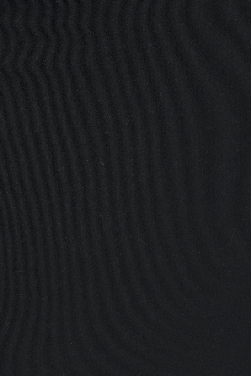 Black Midi Skirt Twisted Waist Double Layer