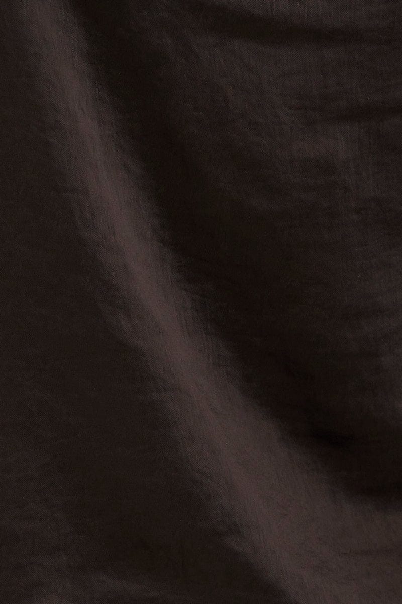 Black Cami Top Sleeveless Cowl Neck Longline Satin