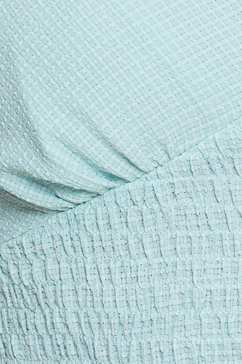 Blue Crop Top Short Sleeve