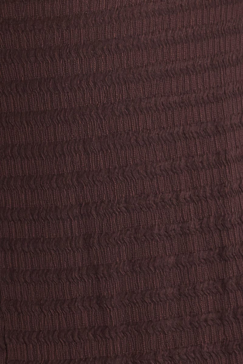 Brown Maxi Skirt Bodycon Textured Jersey