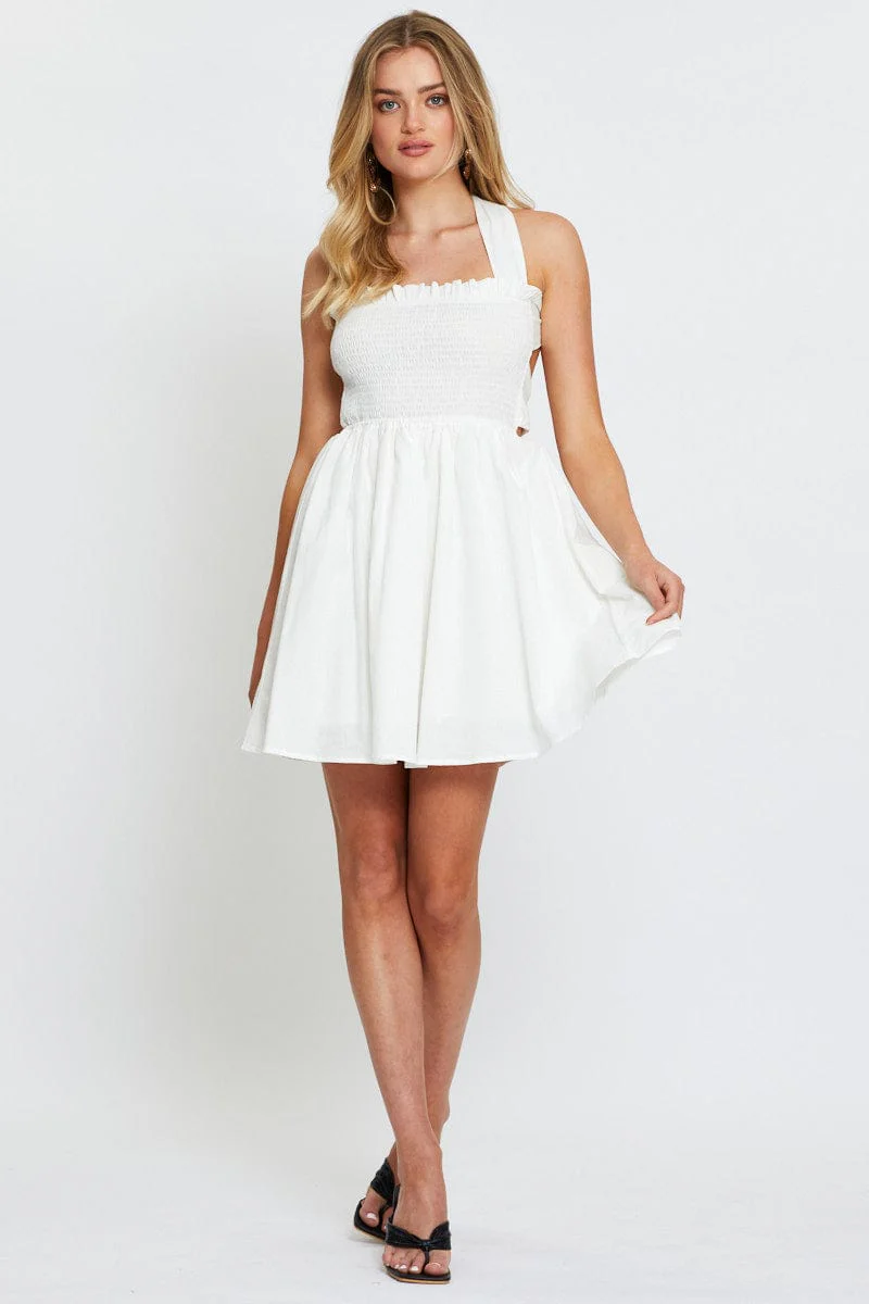 White Mini Dress Sleeveless