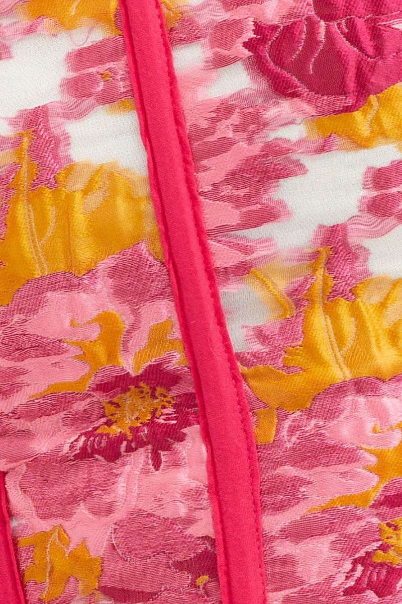 Print Corset Top Sleeveless Square Neck