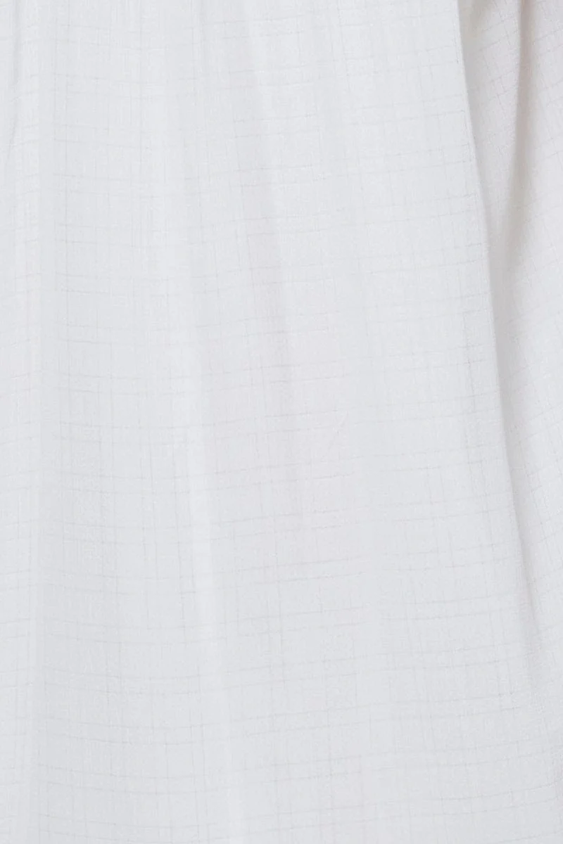 White A Line Dress Short Sleeve Round Neck