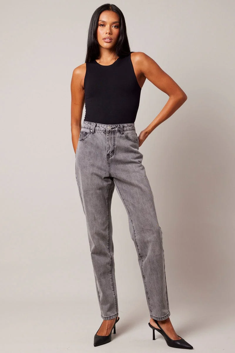 Black Bodysuit Sleeveless Crew Neck Seamless
