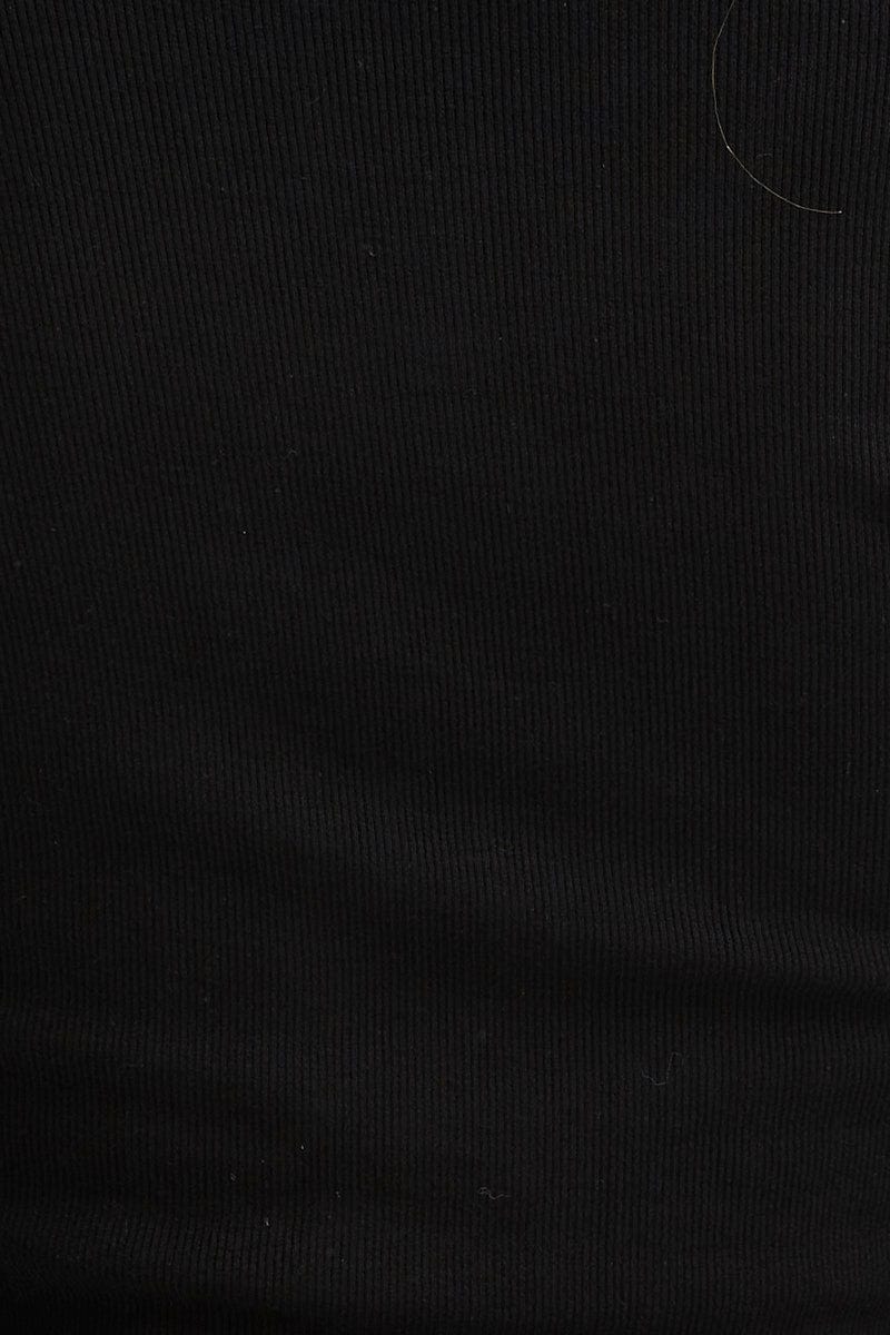 Black Basic Top Ribbed