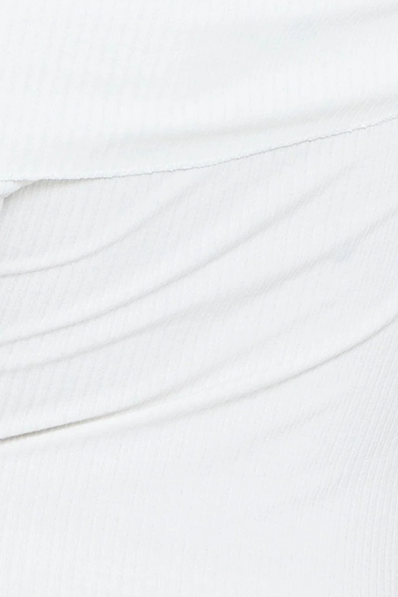 White Midi Dress Off Shoulder Long Sleeve