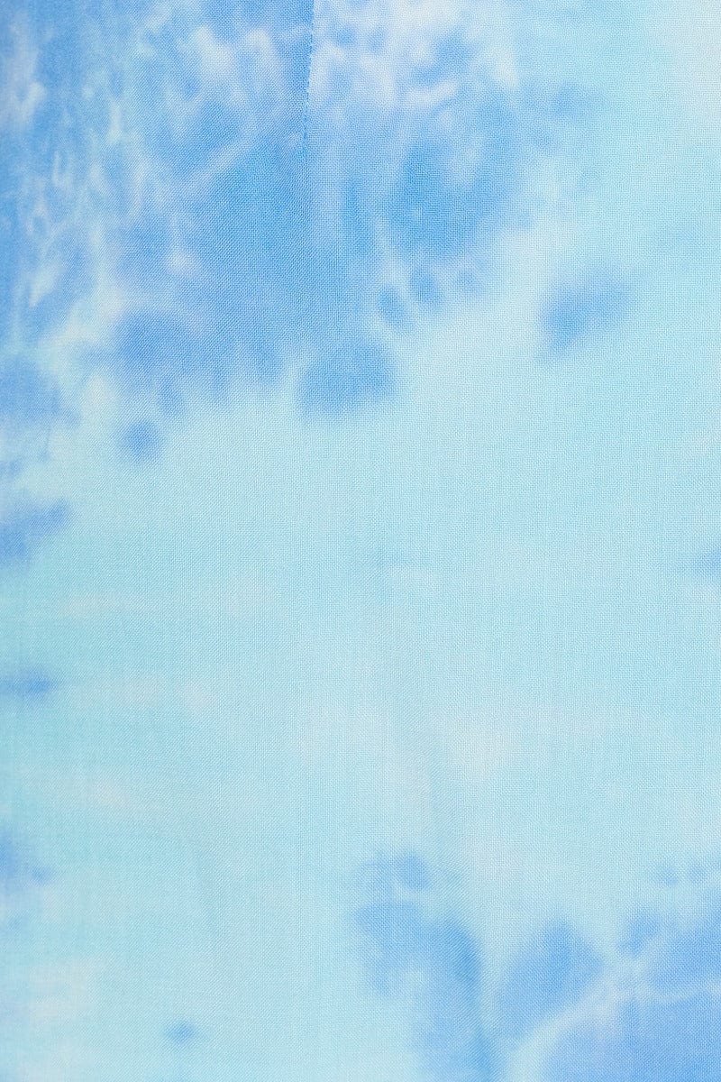 Multi Tie Dye Front Split Mini Skirt