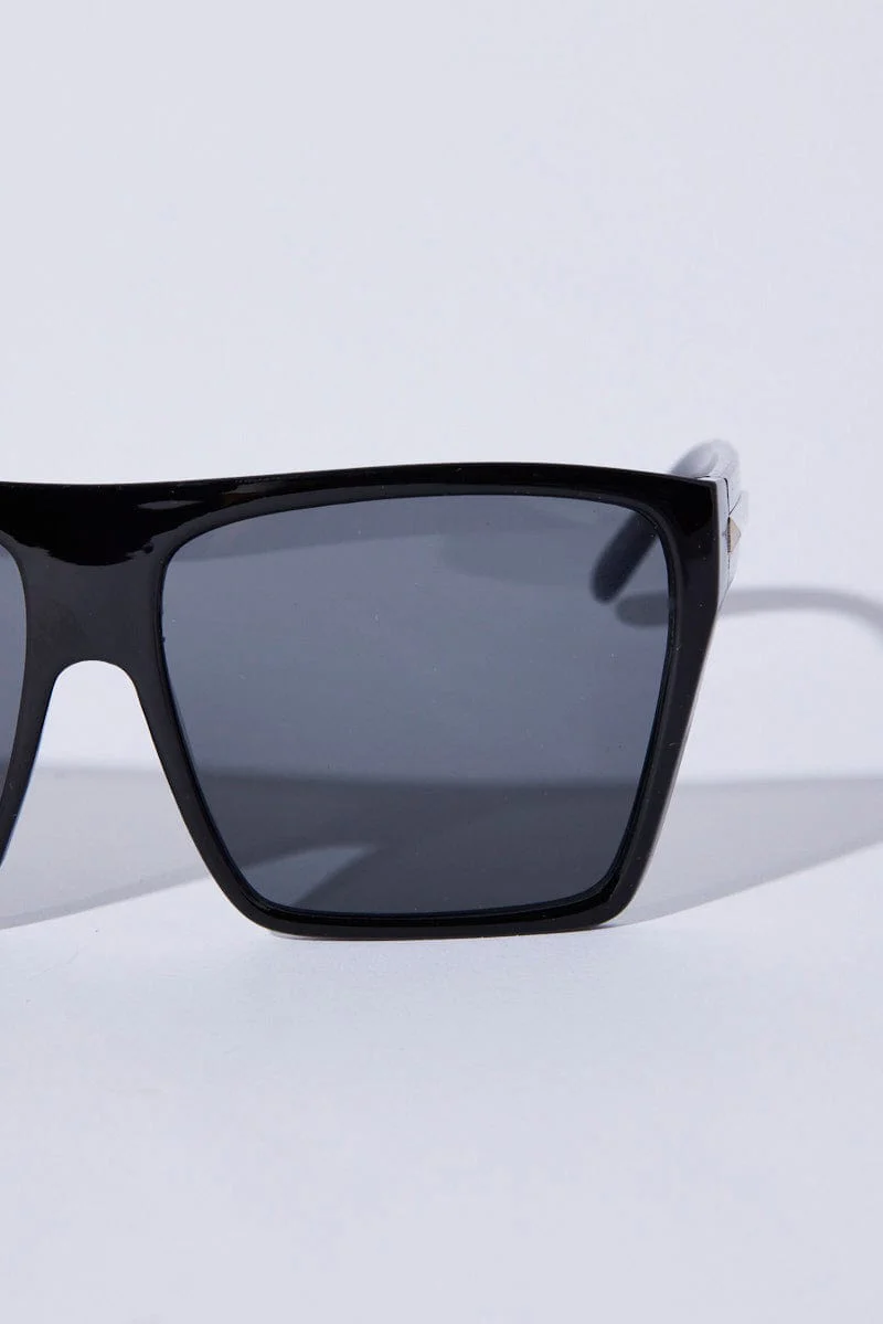 Grey Animal Print Oversized Square Sunglasses