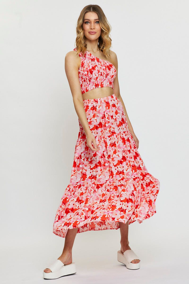 Print Singlet Top Crop