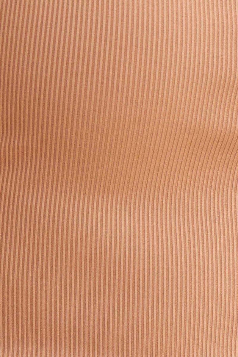 Brown Bandeau Singlet Rib Top