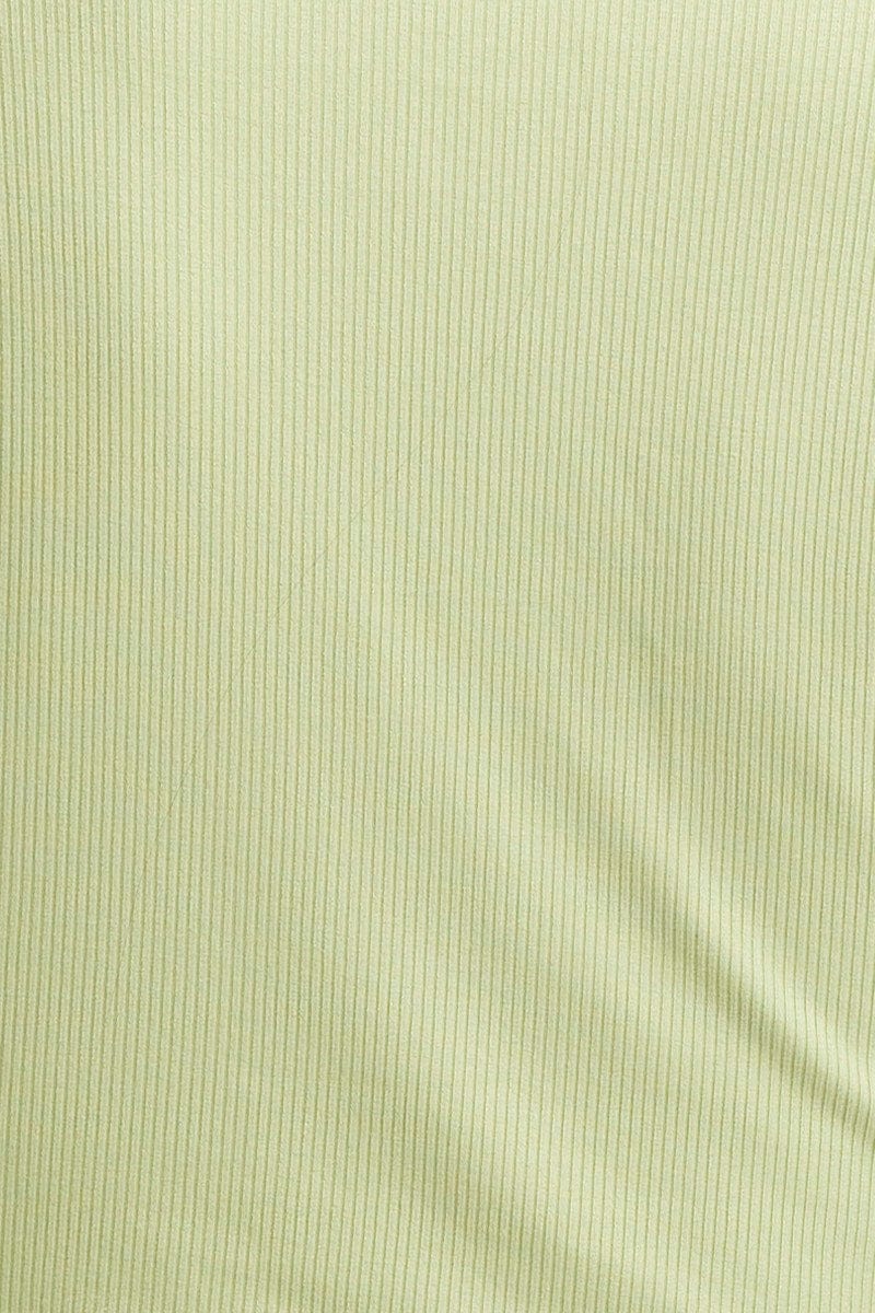 Green Crop Cardigan Long Sleeve Jersey Rib