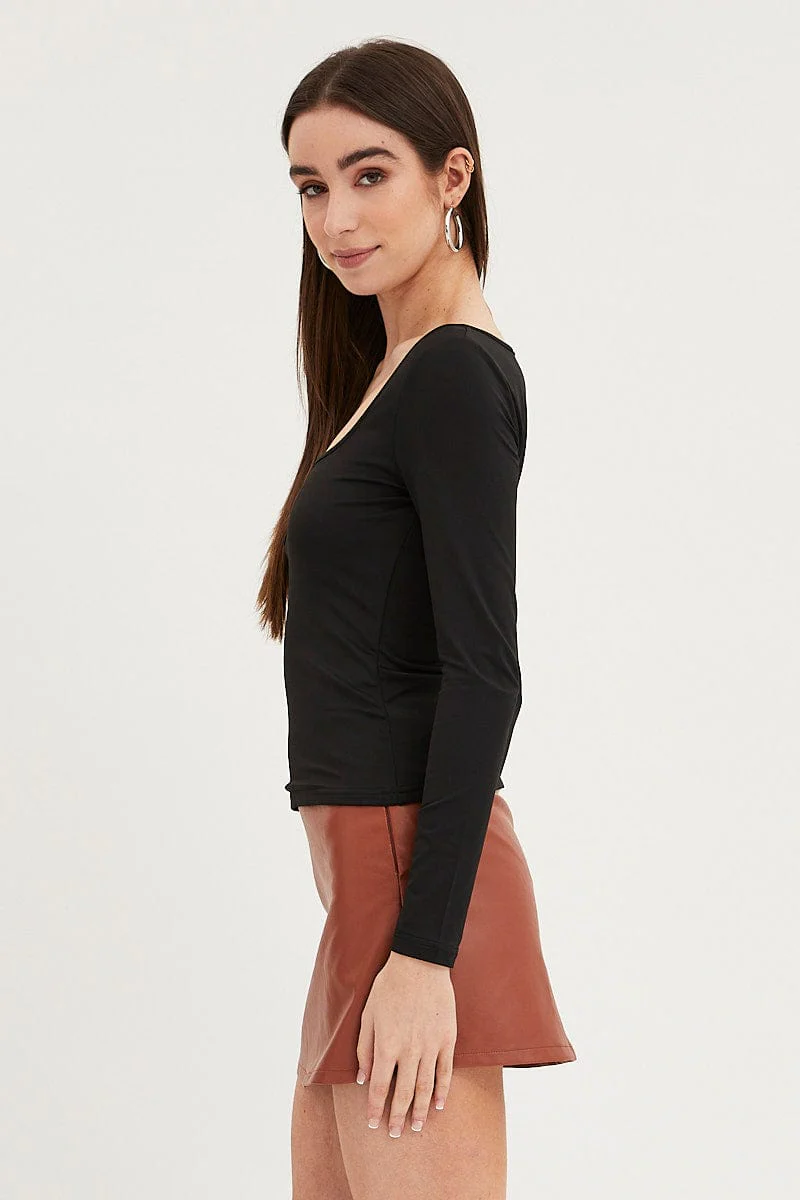 Black Jersey Top Long Sleeve