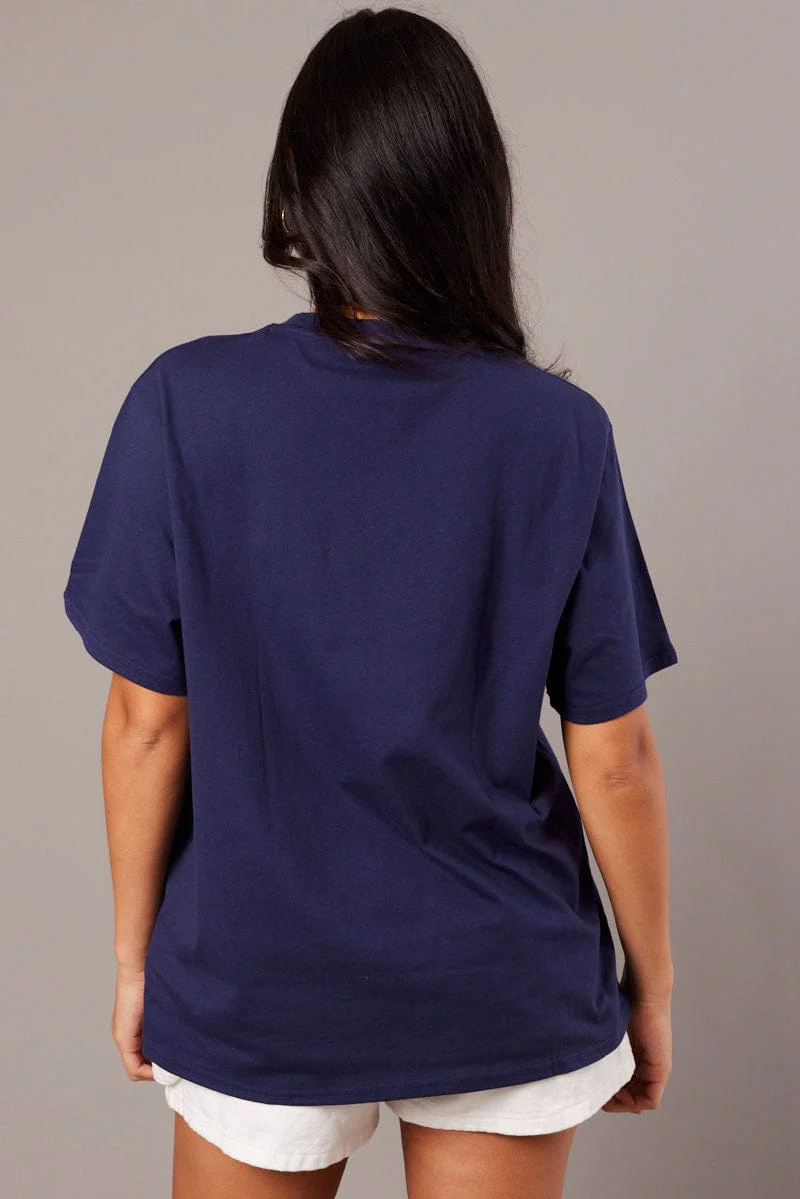 Blue Graphic Tee Short Sleeve