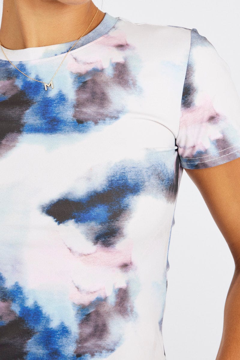 Multi Abstract Supersoft Top Short Sleeve