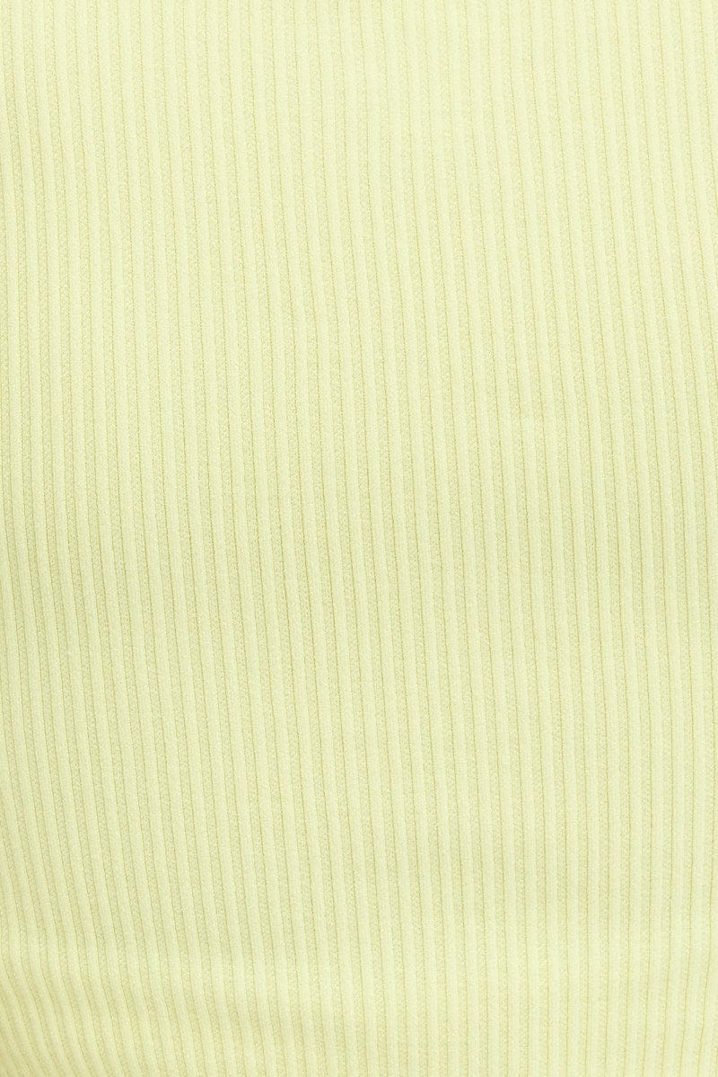 Yellow Tank Top Crew Neck Seamless