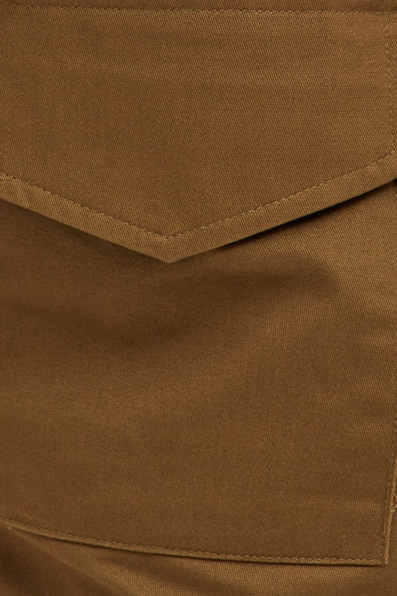 Green Cargo Shorts High Rise