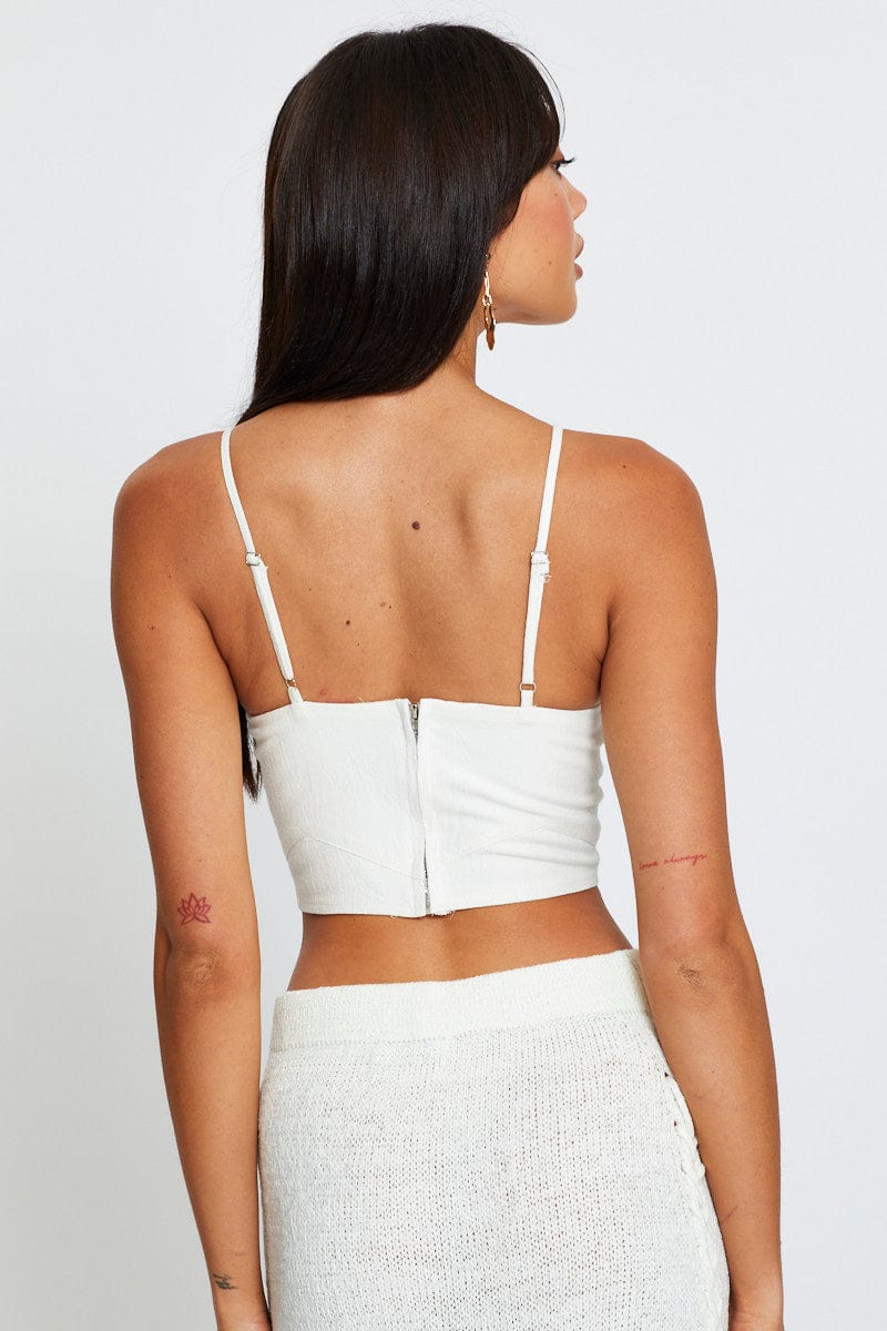 White Crop Top Sleeveless