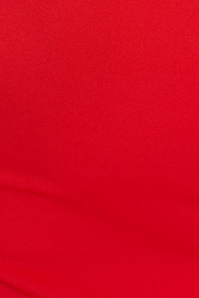 Red Lace Up Bodycon Dress